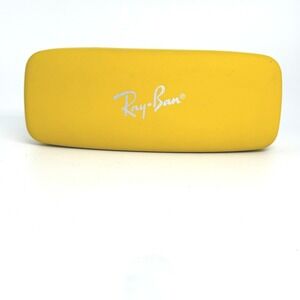 Ray Ban Yellow Hard Shell Eyeglasses Case Red Interior